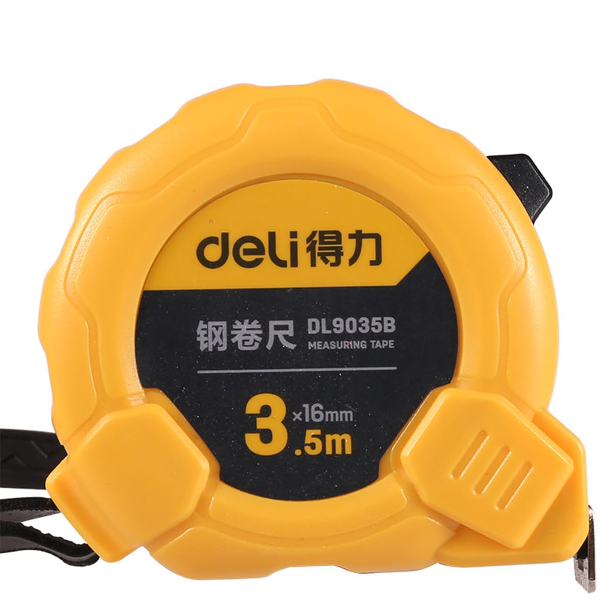 ECVV Deli Steel Measure Tape Auto Lock Measures Retractable Small Measuring Tapes Easy to Read Measurement Tape, Yellow 3.5mx16mm DL9035B