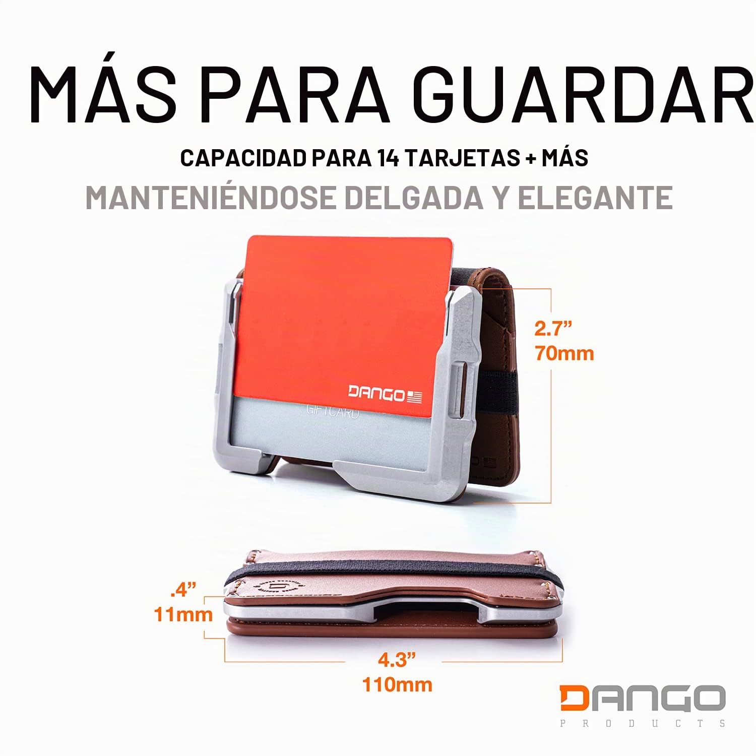 Dango - Cartera Minimalista Delgada para Hombre, Bloqueo RFID, Plegable