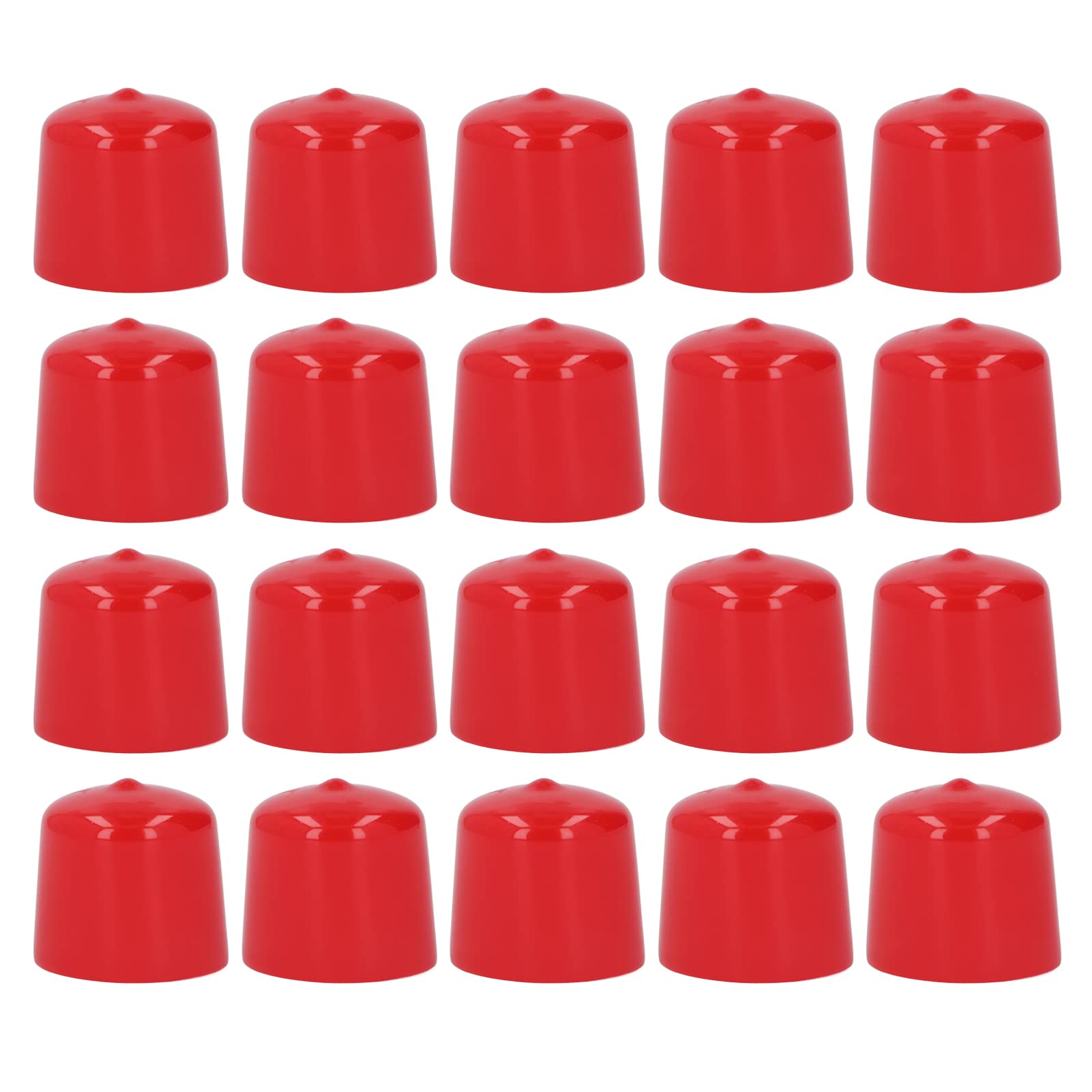 20Pcs PVC Protection Cap, Flame Retardant, Red Elastic Thread End Cap for Hydraulic Pipe Joints, Excessive Joints, Cylinders, Valves, etc (20mm)