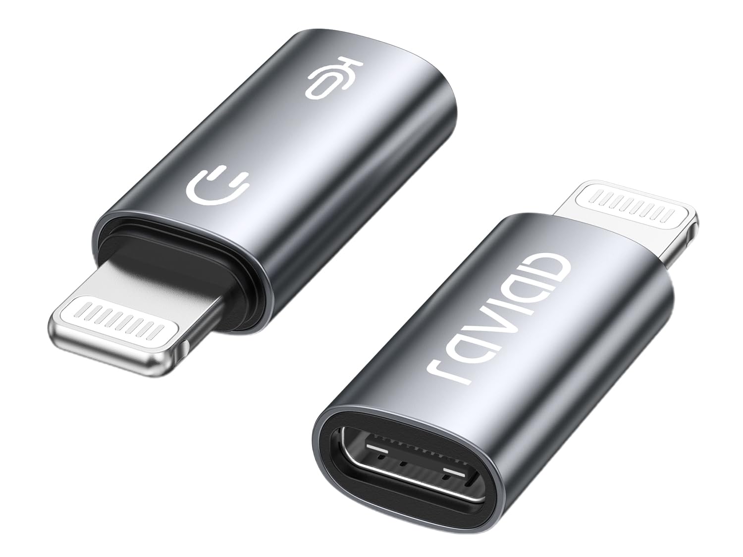 RAVIAD USB C auf Lightning Adapter Mikrofon Adapter 2Stück, Lightning Stecker auf USB C Buchse Adapter für Drahtloses Lavalier Mikrofon für iPhone, Nicht für Kopfhörer/Daten