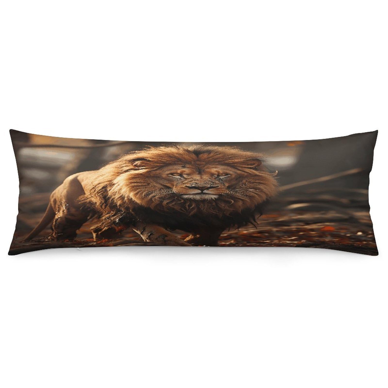 Lion Image Throw Pillow Cover Soft Pillow Case Decorative Lumbar Pillow Cover Cozy Throw Pillowcase Polyester Rectangular Cushion Case Decor for Couch Sofa Bed