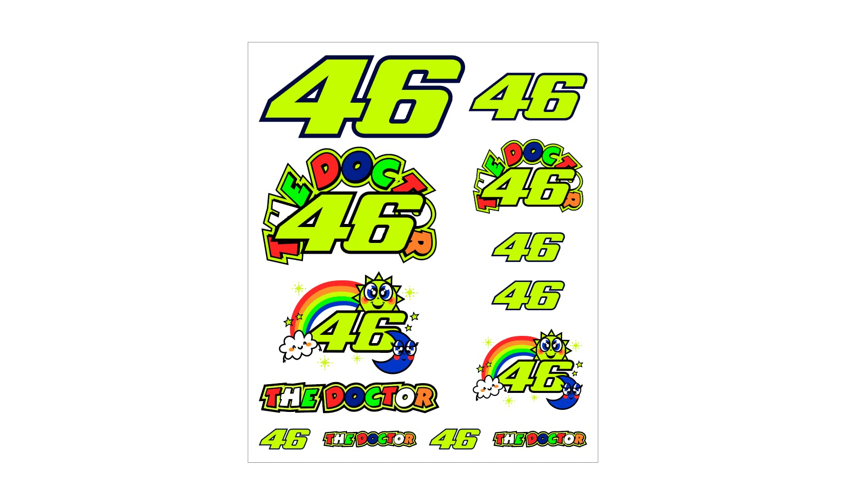 VR46VR 46 The Doctor Stickers, Multi, One Size