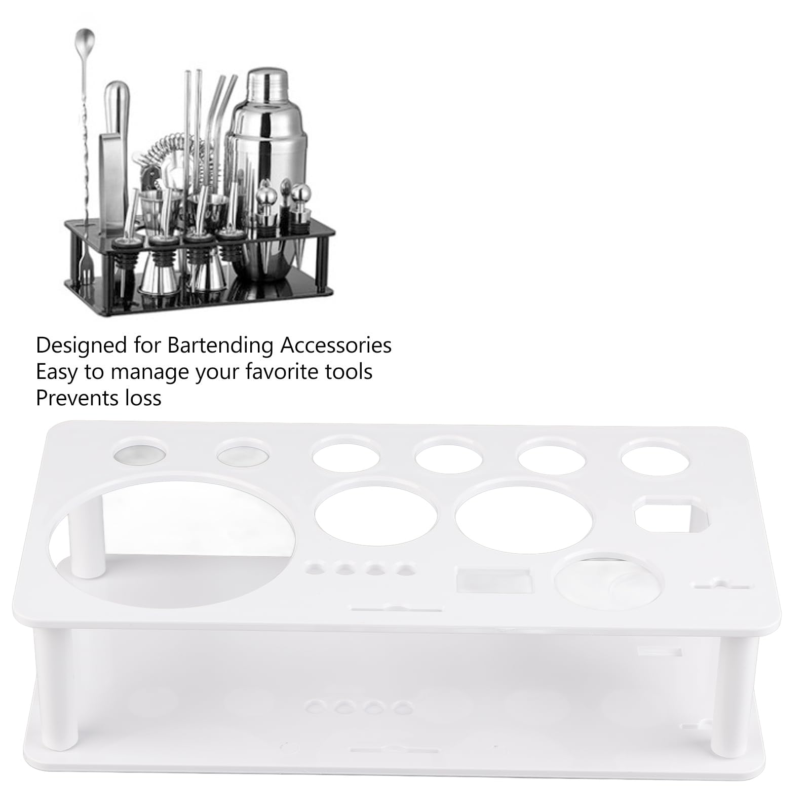 Sorandy Professional Plastic Cocktail Shaker Set, Bartender Kit, Durable Safe and Odorless Bartending Tool Holder Bar Accessories for Awesome Drink Mixing and The Home Bar Set, Gift Idea