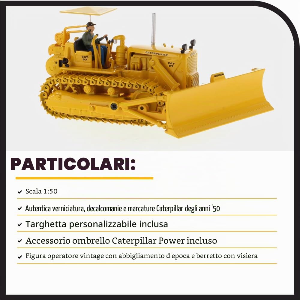 Diecast Masters 85577 - Trattore cingolato Cat D7C Vintage, scala 1:50, da 14 anni, in scatola di cartone, adatto ai collezionisti