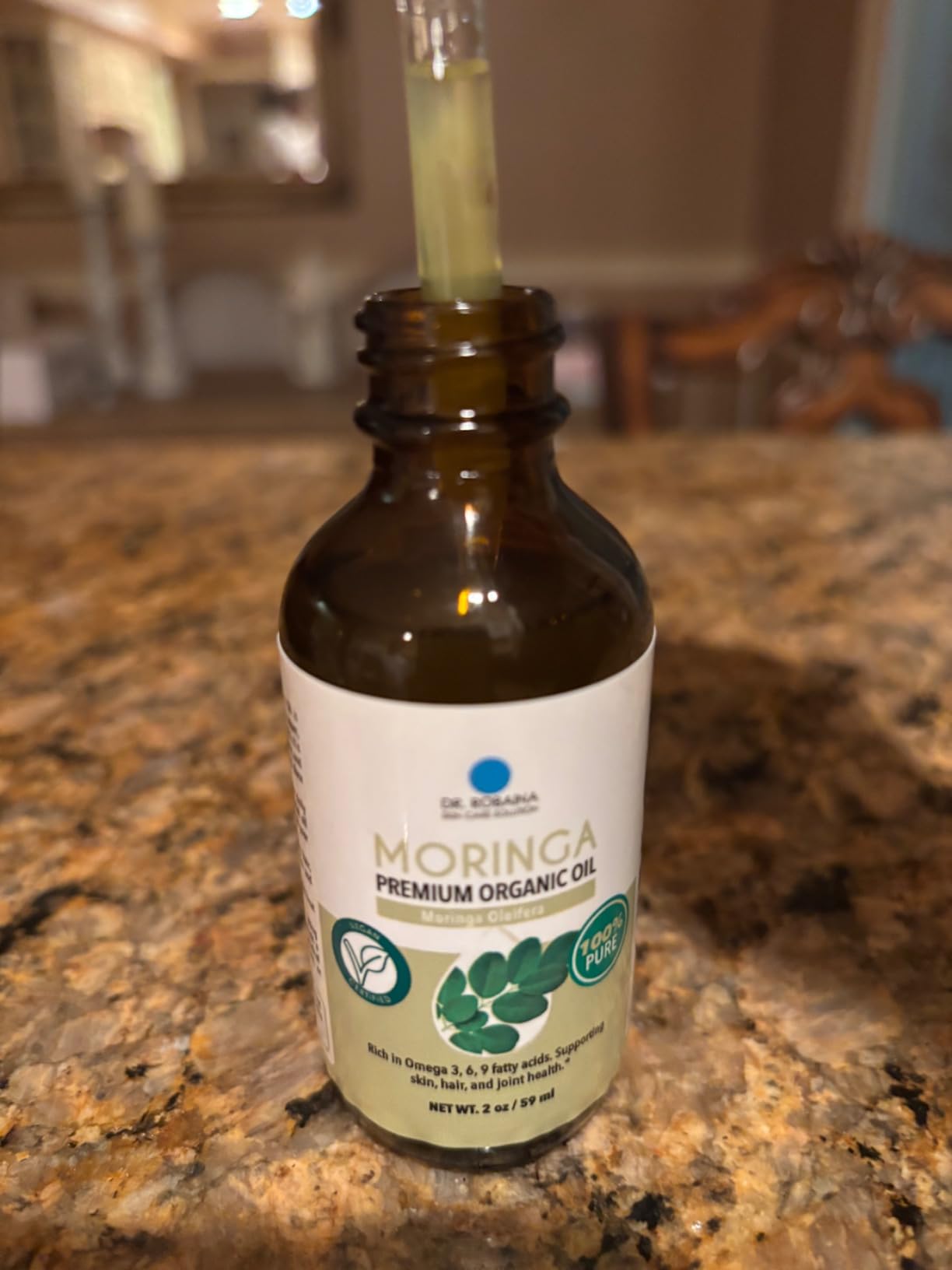 Dr. Robaina 100% Pure Organic Moringa Seed Oil – Cold-Pressed, Unrefined & Hexane-Free Face, Hair & Nail Moisturizer – Fast-Absorbing Non-Greasy Hydration – 2 fl oz Dropper Bottle – Made in USA
