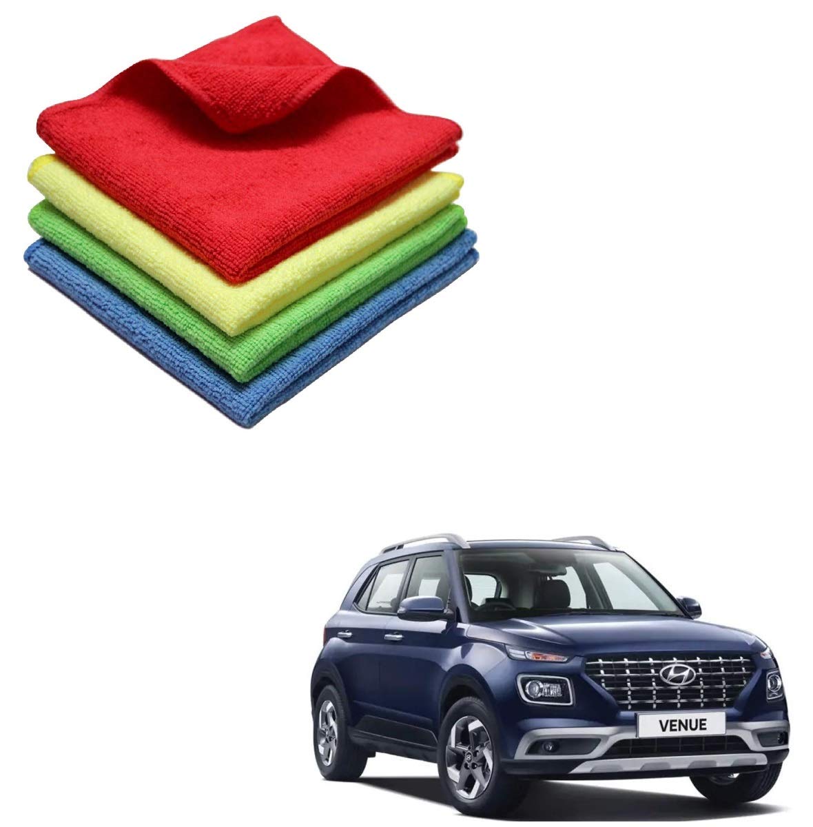 KOZDIKO Microfiber Cleaning Cloth Car 300GSM 40x40 cm Pack of 4 for Hyundai Venue-image-4