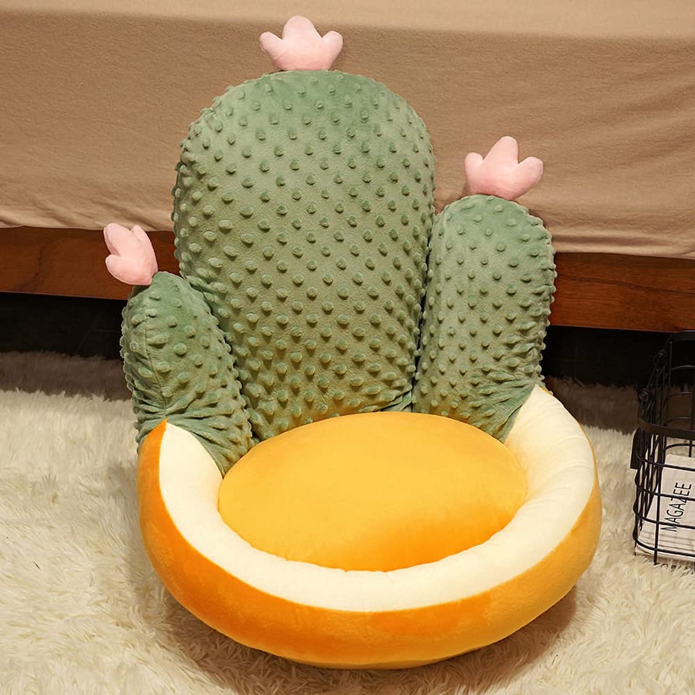 Cactus Floor Pillows & Cushions Seating for Adults Desk Seat Cushion Cute Chair Seat Cushion for Lounging Reading Painting-Green 03