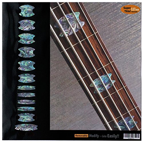 Fretboard Markers Inlay Stickers Decals for Bass - Oval Crown Blocks - Abalone Mix