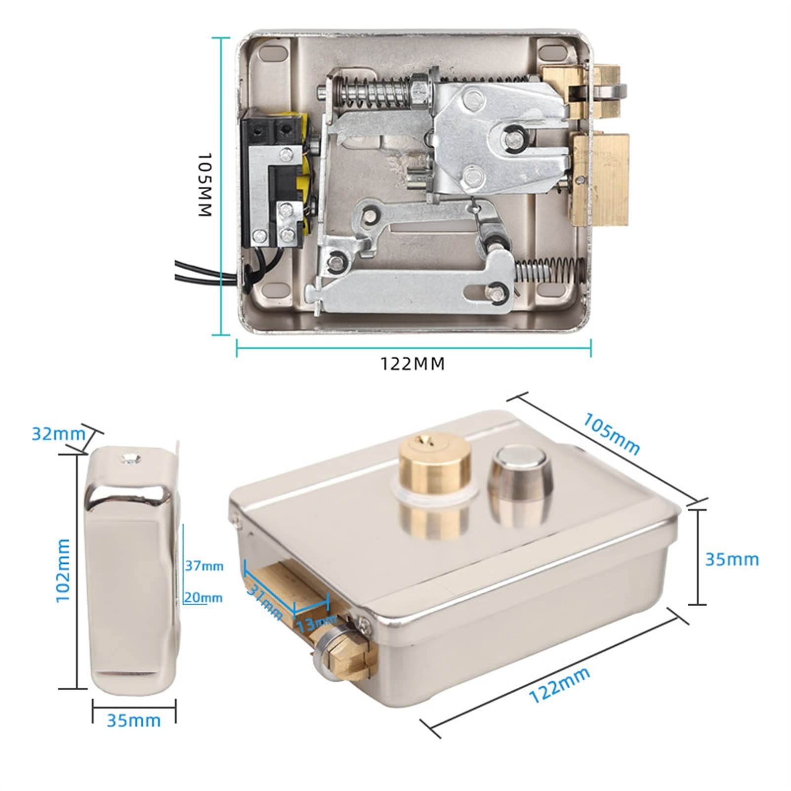 Abridor de puerta de Garaje, Bloqueo de control eléctrico de bloqueo de puerta magnética electrónica for 1 2V DC Sistema de control de acceso Video Intercom Puerta Sistema telefónico(A Left Open 1)