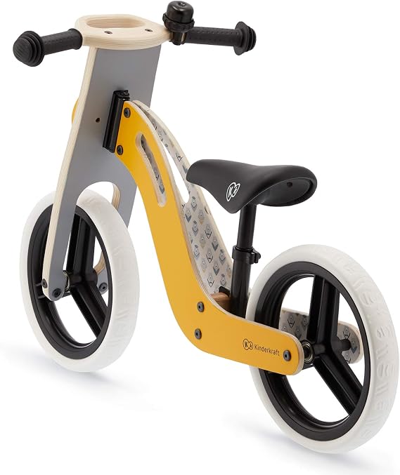 Kinderkraft Bici Senza Pedali UNIQ, Bicicletta in Legno, Sella Regolabile,  Ruote Resistenti, 2 Anni-35 kg, Giallo : Amazon.it: Giochi e giocattoli