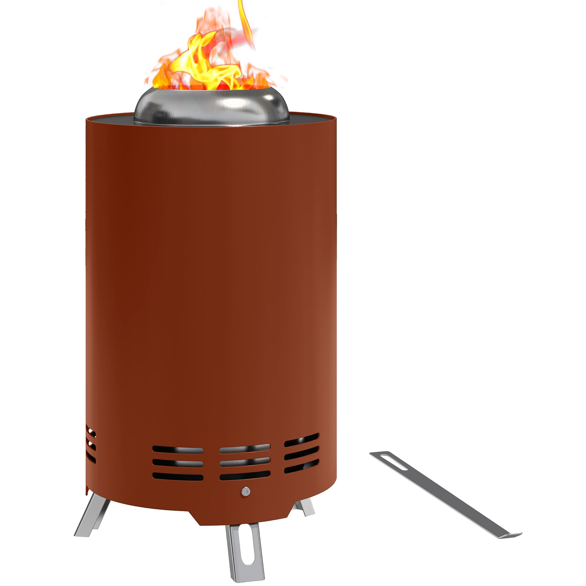 Outsunny Stainless Steel Smokeless Wood Burning Firepit Garden Fire Pit - Red  | TJ Hughes