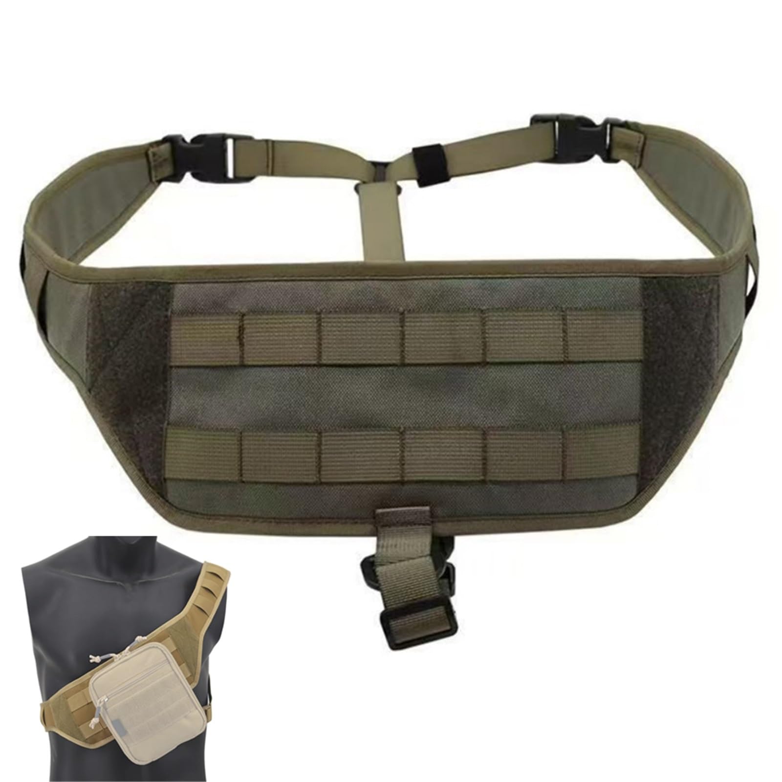 Piattaforma Tattica Molle per Chest Rig, Cinghia Toracica Molle Bandoliera con Spallacci Regolabili in Nylon, Imbracatura Universale per Il Trasporto Nascosto