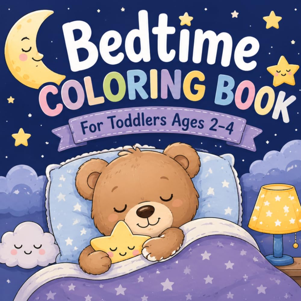 Bedtime Coloring Book for Toddlers Ages 2–4: Calm and Simple Nighttime Fun for Little Kids