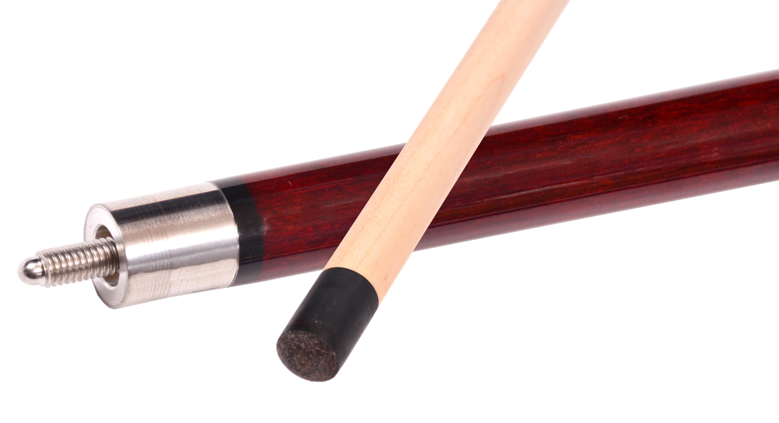 Accuplay Billiards 58" - 2 Piece Break Pool Cue Stick Made of Hardwood Canadian Maple - 23 Ounce Choose Black, Red, Green or Blue