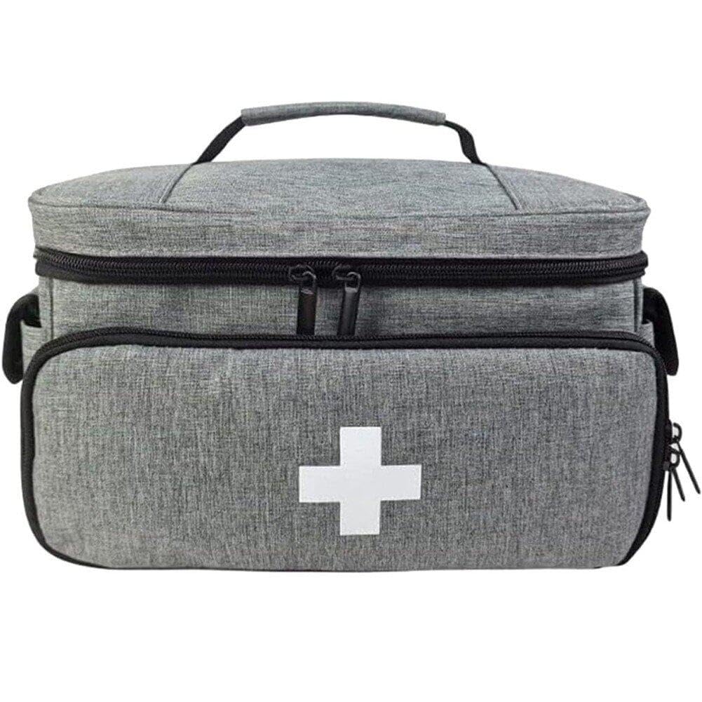 MRKU Cassetta di Pronto Soccorso Portatile per la Famiglia, armadietti Porta medicinali, Borsa Completamente Aperta e Vuota, Organizer per Bottiglie per Forniture mediche di Emergenza