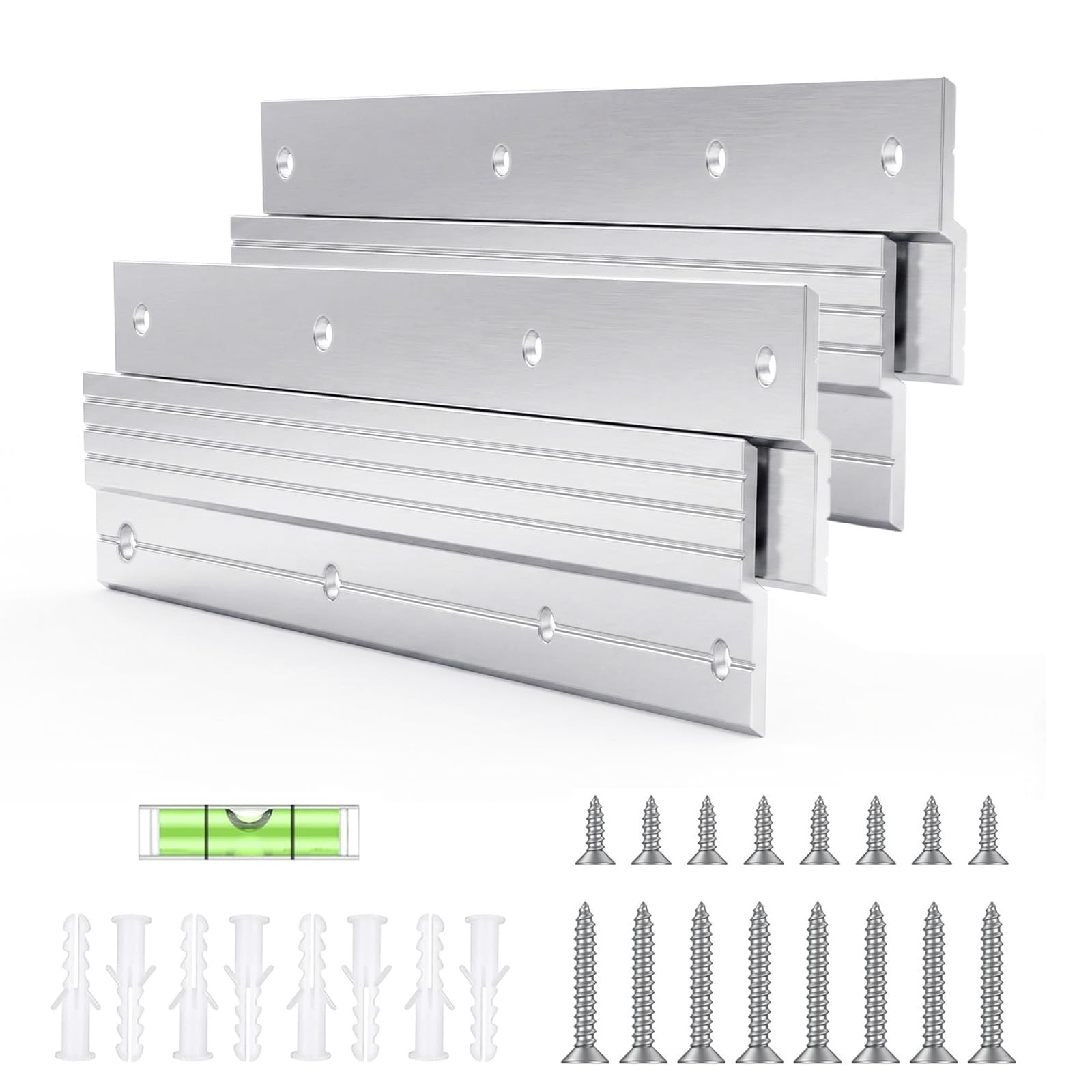 2 Pairs French Cleat Picture Hanger 12 Inch, Plate Hangers for Walls, Interlocking Wall Mounting Bracket Hardware Kit for Hanging Mirrors, Picture, Shelf, Whiteboard, Z Hanger Supports 36 kg