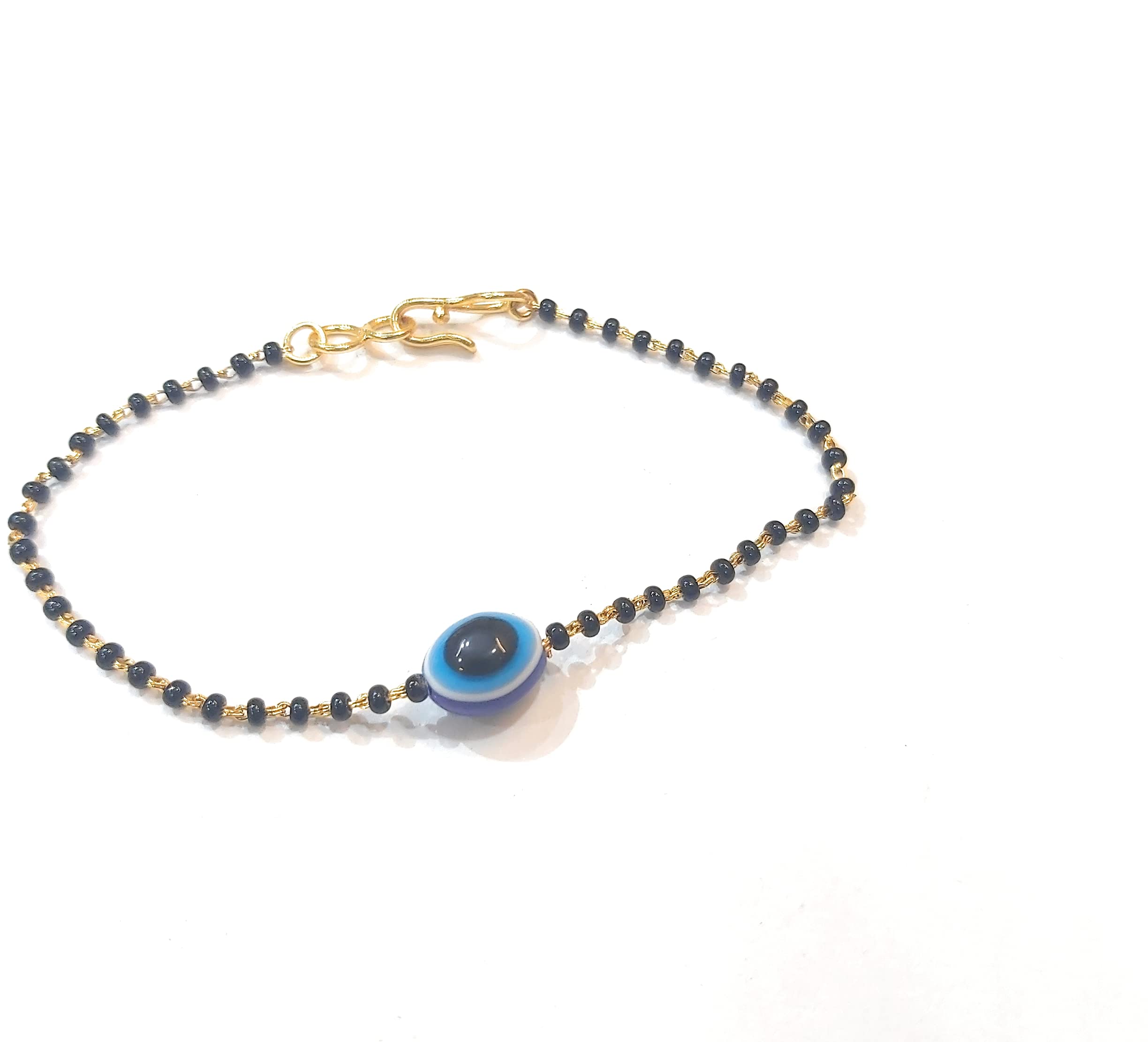Gold Plated Evil Eye Hand Bracelet Mangalsutra For Women (B09DLDBQ17) Amazon Price History, Amazon Price Tracker