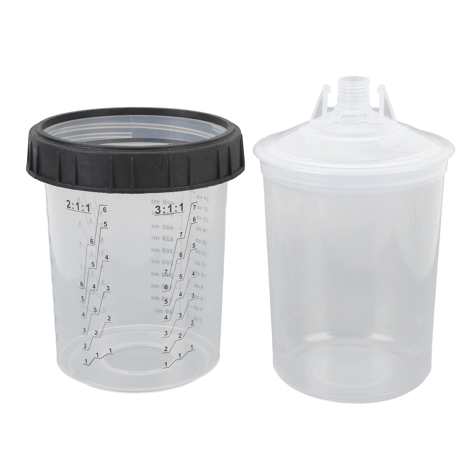Generic Juego de Vasos Desechables para Mezclar Pintura en Aerosol, a Prueba de Fugas, Multiusos, Evitan la Disolución de la Pintura, Vasos para Pulverizadores de para Automóviles (0-810ML/0-28OZ