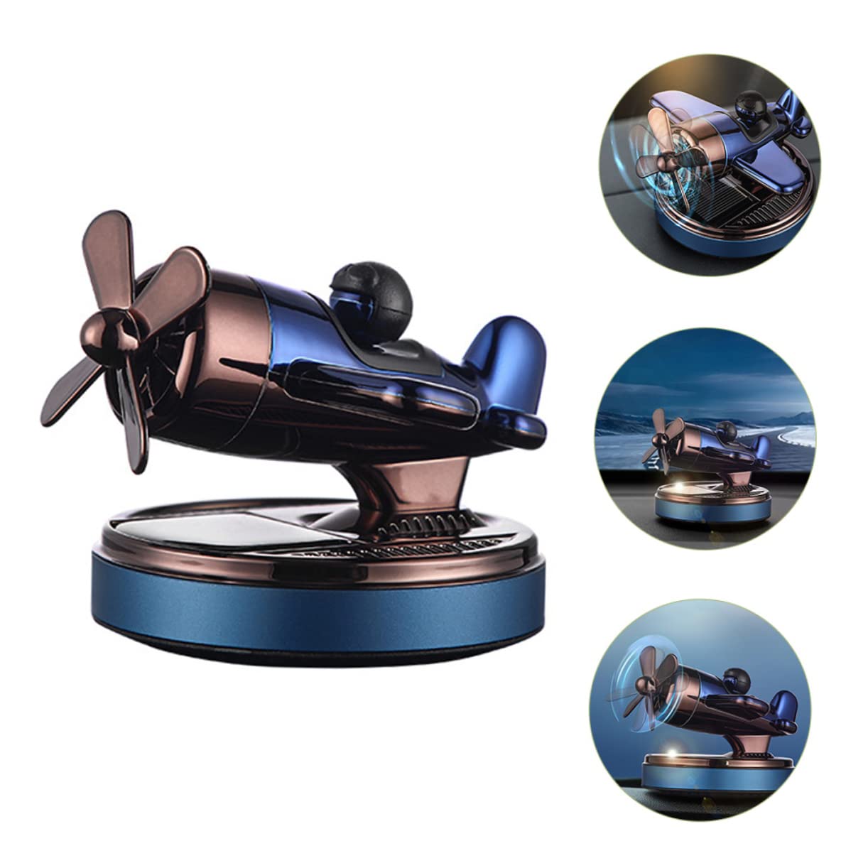 ULTECHNOVO 2pezzi Auto Diffusore Solare Aeromobile Decorativo Per Auto Casa e Ufficio Creativo Per Amici e Familiari Profumatore Rotante