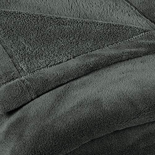 CelinaTex Flauschige Kuscheldecke XXL 220 x 240 cm grau Decke Sofa warm Wohndecke weich Mikrofaser Fleece Oeko-TEX Montreal