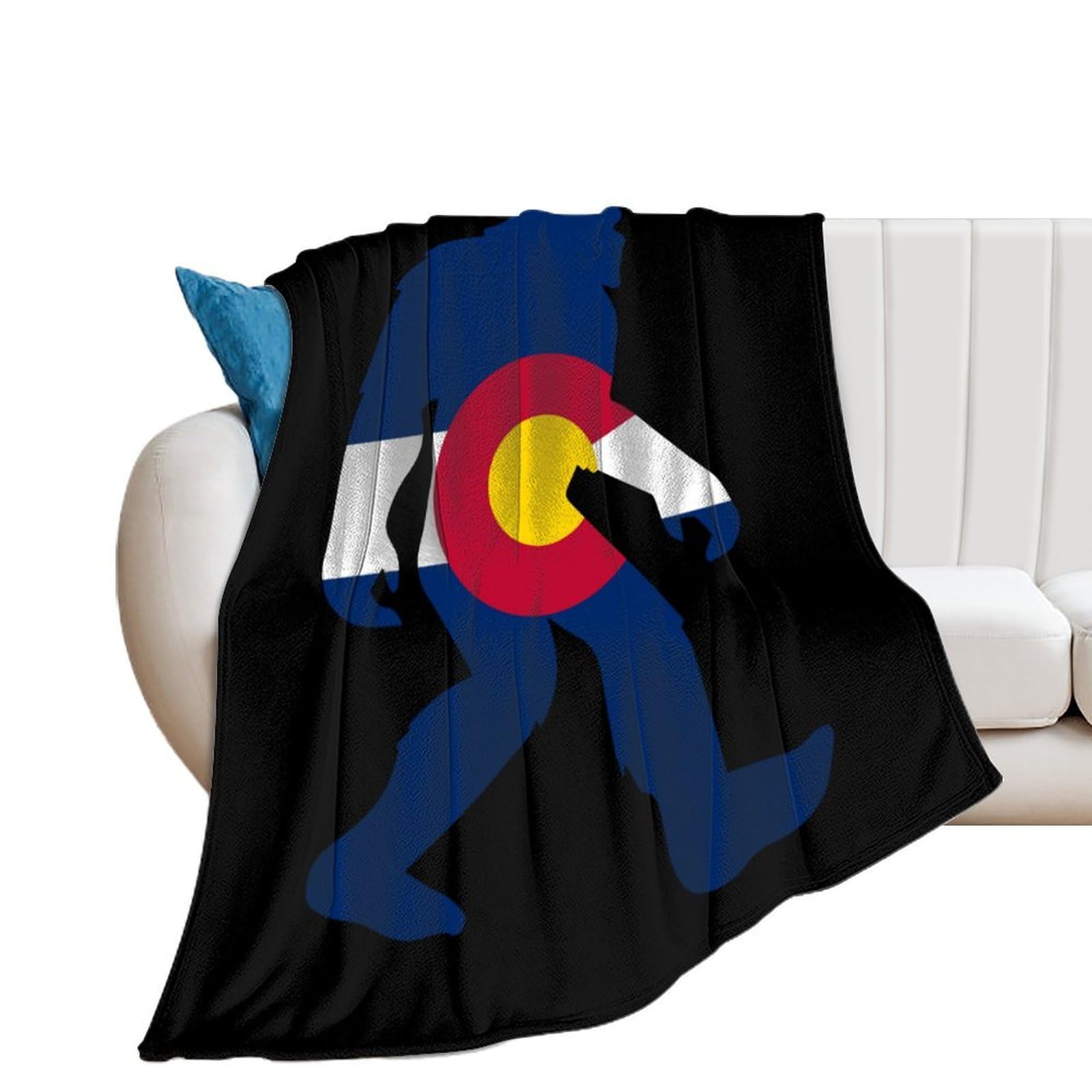 NCLQVJXZKHW Bigfoot Sasquatch Colorado Flannel Blanket Soft Throw Blankets Bed Couch Sofa Travel