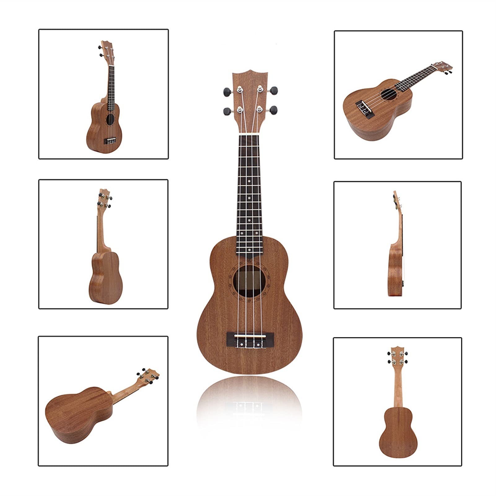 Ukulele Bausatz Konzert-Ukulele 21" Ukulele Kit Akustische Ukulele Holzsopraner Ukellee Mahagoni Holz Carbon String Mit Gepolstertem Tragetasche Saiten Strap Tuner