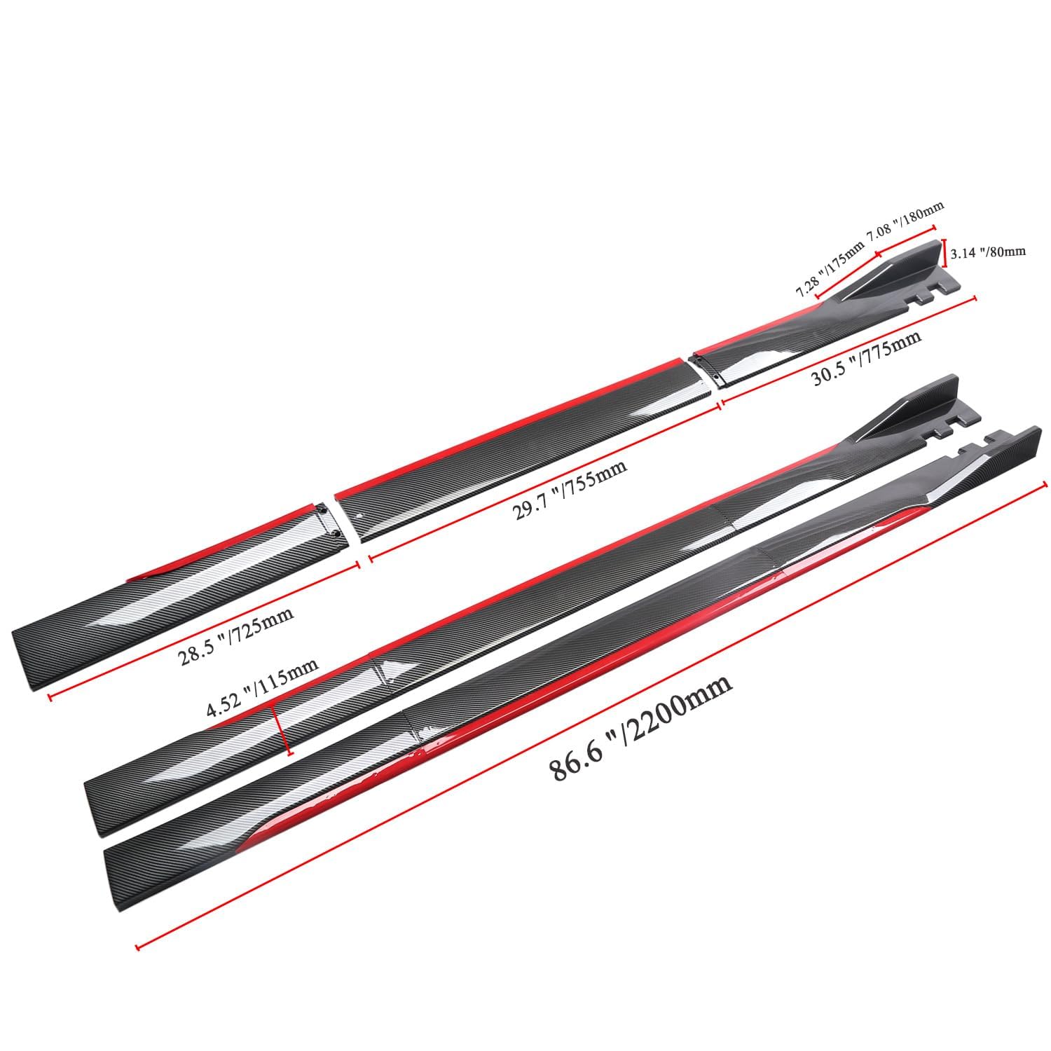 Minigonne Laterali Auto per BMW 1 Series F20 4 Door 2012-2019, Estensione Laterale Diffusore Separatore Laterale Kit Alettoni AntiGraffio Pedane,A-Carbon Fiber Look Black