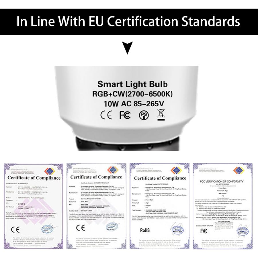 Fengyan Żarówki Domowe 10 sztuk/partia AC85-265V WiFi Inteligentna żarówka Sterowanie głosowe RGBCW Ściemniania E27 10 W/12 W/15 W/18 W Inteligentne Życie Żarówka ( Kolor : WIFI RGB+CW+WW , Rozmiar :