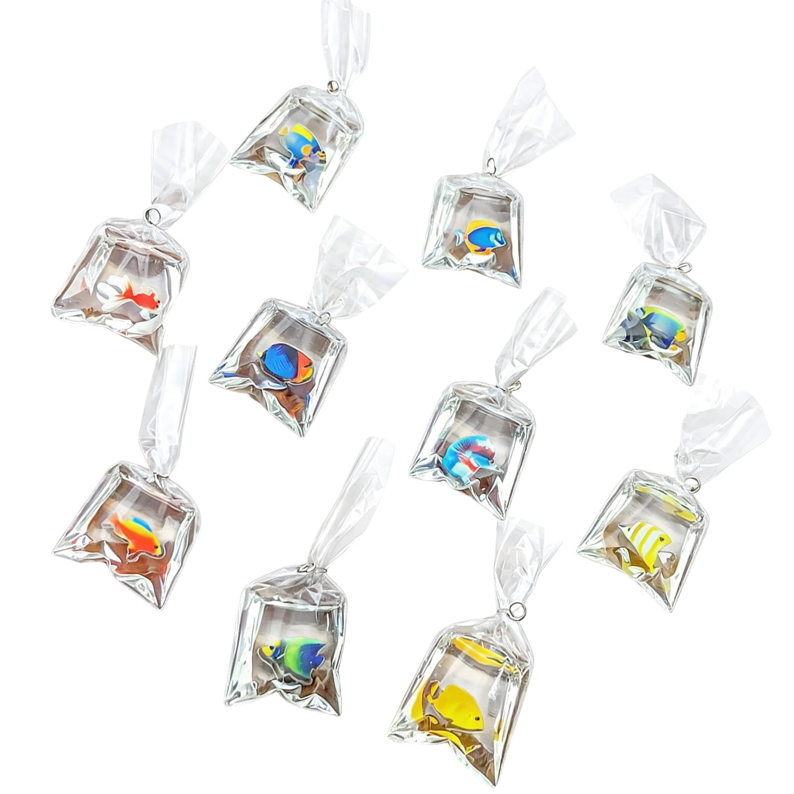 Piceioep 10Pcs Colorful Resin Fish Pendants for Earrings Keychain Phone Charm Jewelry Making and Art Craft Project Rosin Fish Charms