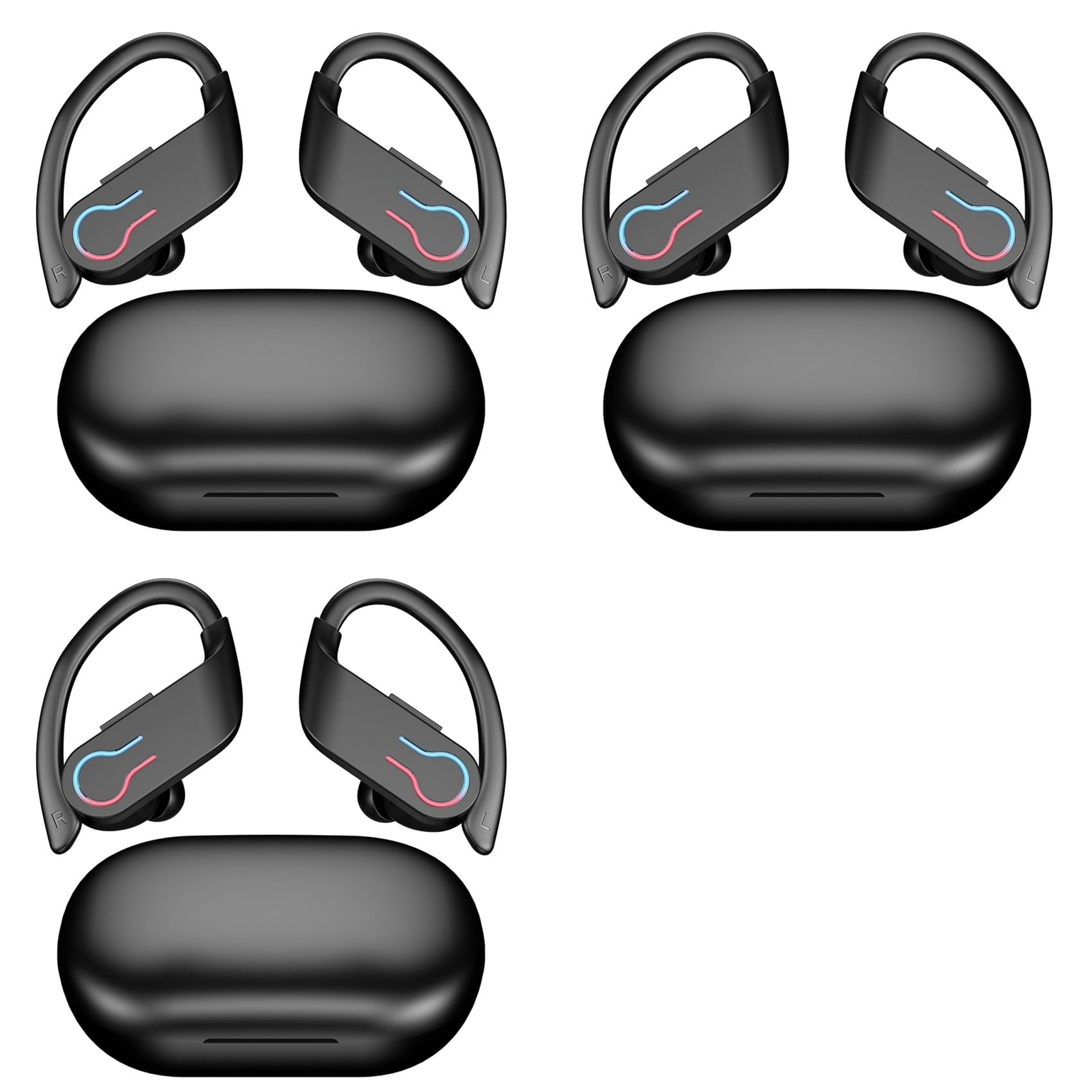 3X Q63 Auricolari Bluetooth 5.3 Cuffie Sportive Wireless in-Ear 200 Ore di Standby IPX7 Auricolari Stereo HiFi da Gioco Impermeabili
