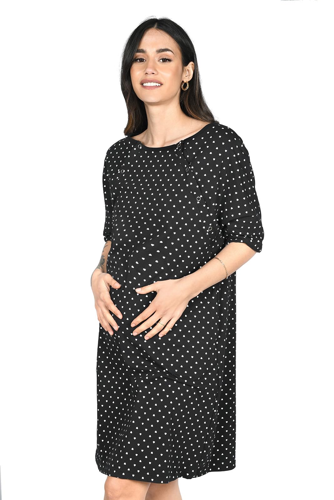 MijaCulture 3 in1 Geburtskleid Stillnachthemd Umstandsnachthemd 4128