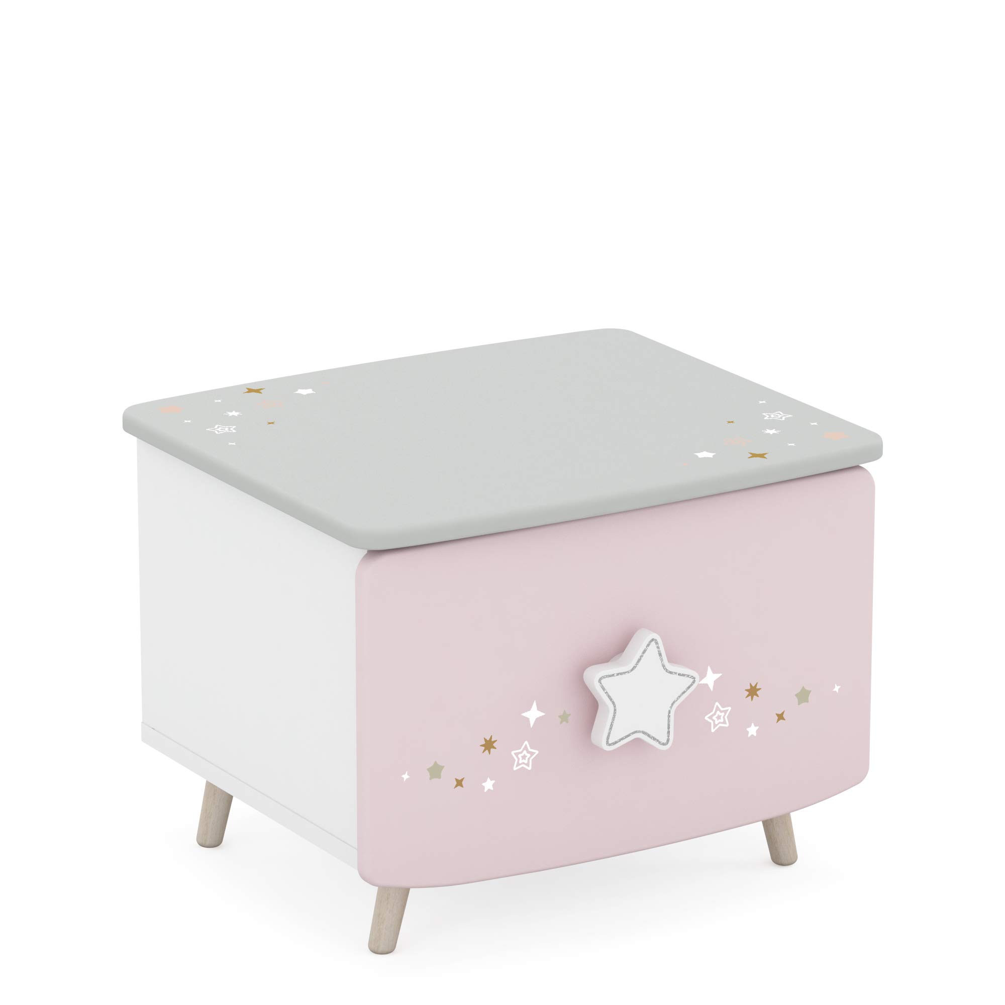 Table De Chevet Enfant "kiddy" 40cm Rose - Table De Chevet Enfant