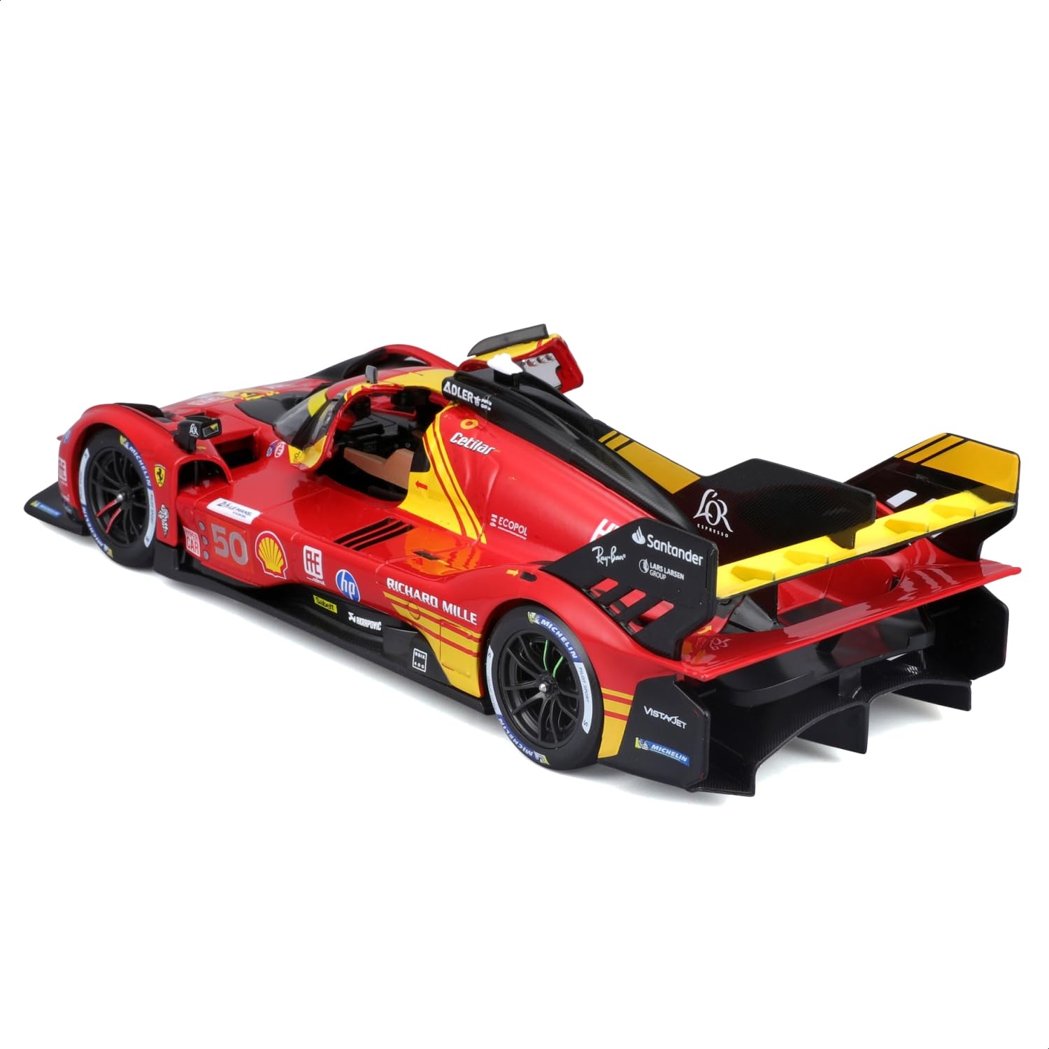 Bburago Ferrari 499P 24H Le Mans Champion 2024#50, 1:24 Scale Diecast Car, Detailed Replica of the Winner with Opening Doors - Image 4