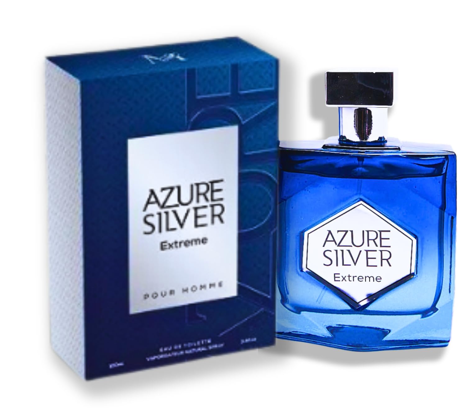 Generic AZURE SILVER EXTREME POUR HOMME designer EDT EAU DE TOILETTE 3.4 FL. OZ.100ml. Citrus Aromatic fragrance for Men.