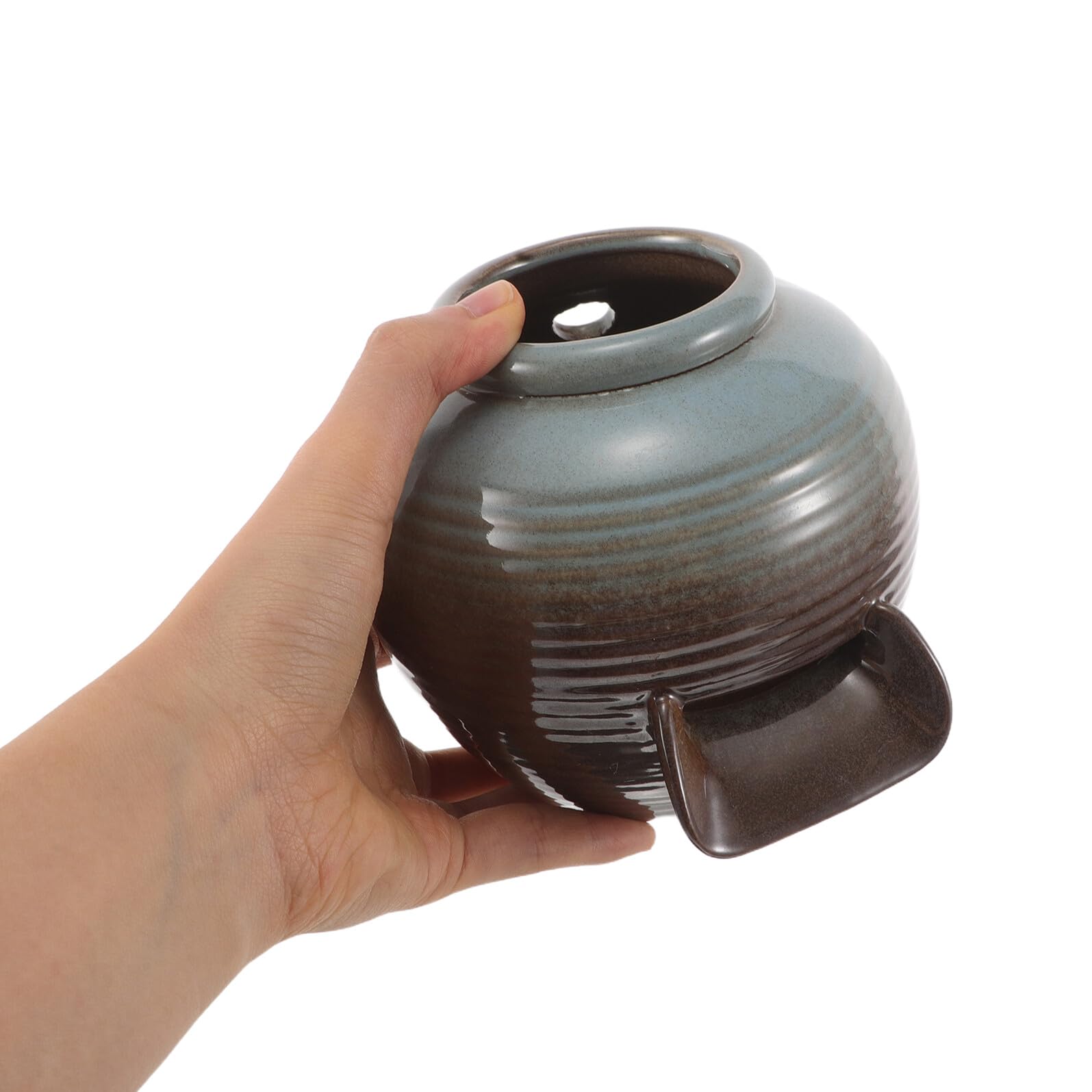 Toyvian Fontaine à Jet d'eau en Pot Céramique Moyen Fontaine Décorative Résistante aux Intempéries pour Terrasse et Jardin Décoration d'Aquarium Cascade Naturelle Élément Paysager