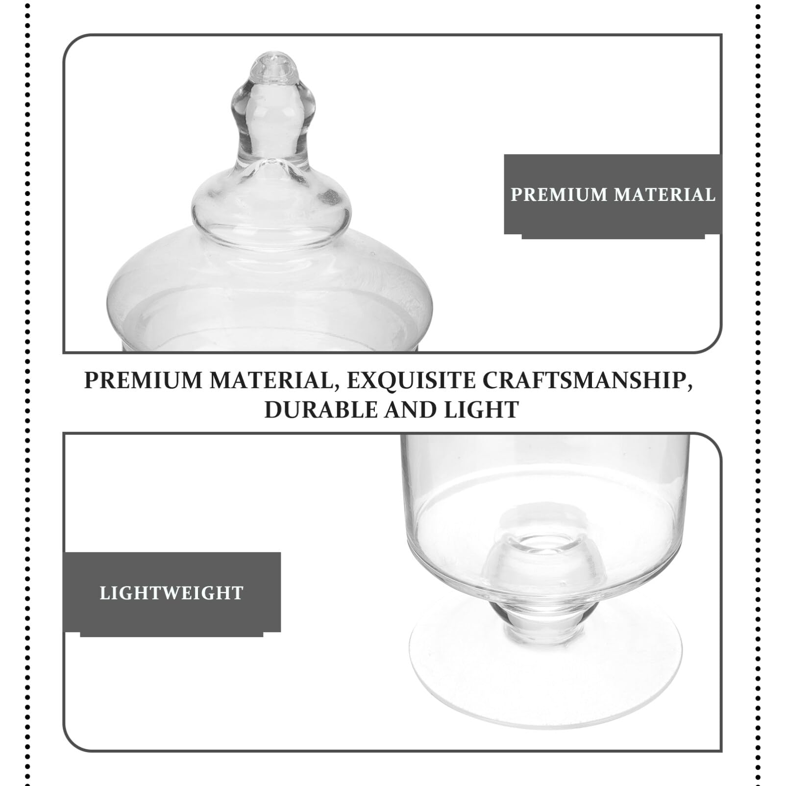 SEWACC Bocaux d'apothicaire en verre transparent pour bonbons, buffets, biscuits, boîtes en verre transparent pour cuisine, fête de mariage