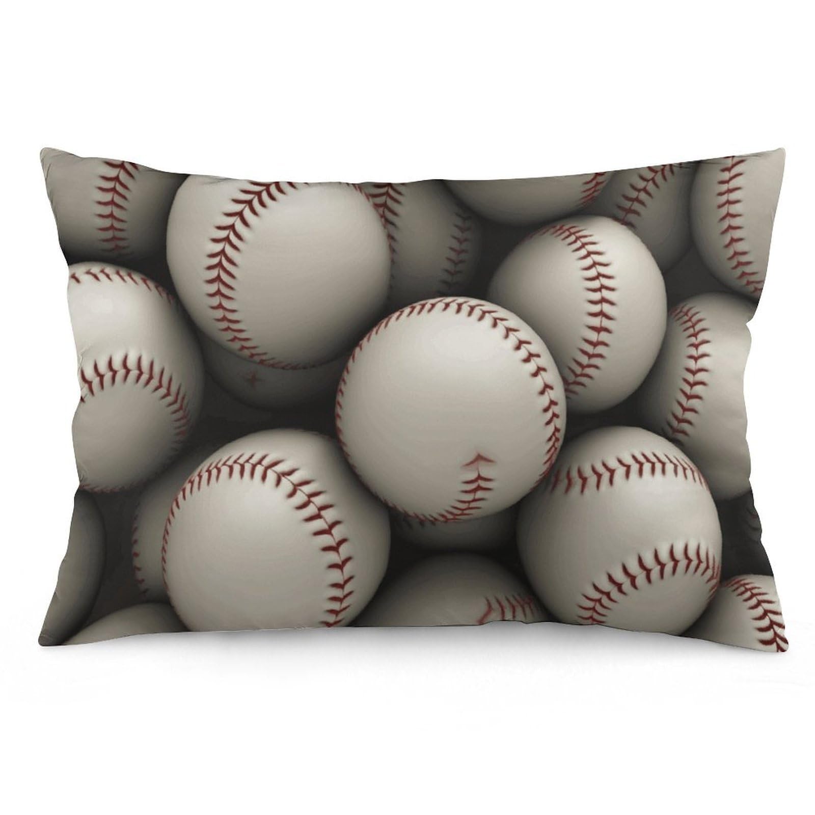 2 Pack Pillow Cases for Hair and Skin, Soft Breathable Pillow Case Covers with Hidden Zipper, Baseball Pillowcase 12 "x20 Pillow Covers for Sleeping Gift