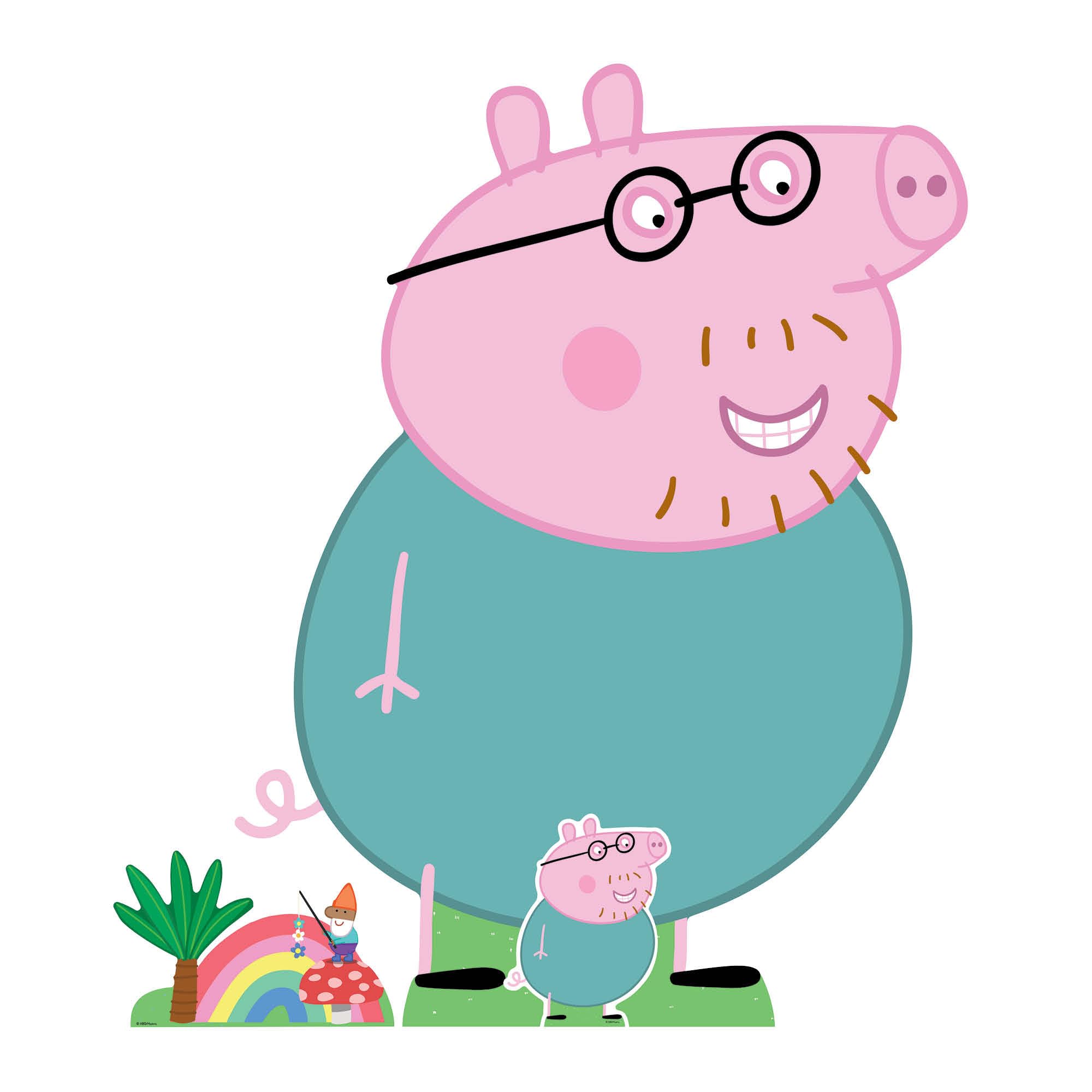 Star Cutouts Daddy Pig Smiling Cardboard Cutout 121cm
