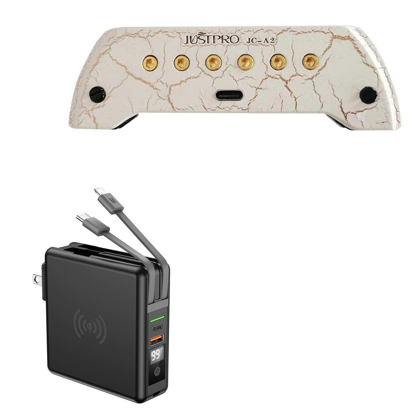 BoxWaveCharger Compatible with JUSTPRO JC-A2 Acoustic Guitar Pickup - Wireless Rejuva Wall Charger (10000mAh) (18W), Wireless Rejuva Wall Charger (10000mAh) - Jet Black