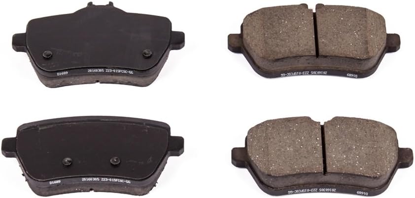 PowerStop Rear Brake Pads For Mercedes-Benz Maybach S550 2017 |Maybach S560 2018-20 |S450 2018-20 |S550 2014-17 - Z23 Carbon-Fiber Ceramic Brake Pads With Installation Hardware, Z23-1689