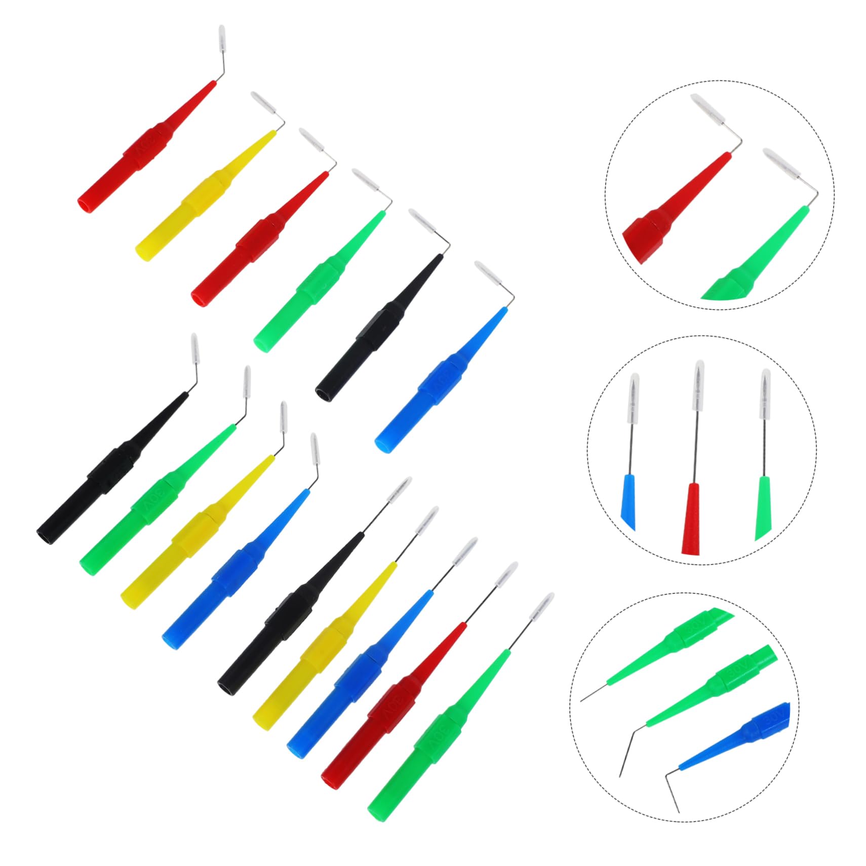 GLEAVI 60pezzi Puntali Test Probes Per Multimetro Kit Di Probe Per Test Elettronici e Automotive Ergonomici Per Misurazioni Precise e Facili Adatti Circuiti e Rilevazione Tensioni