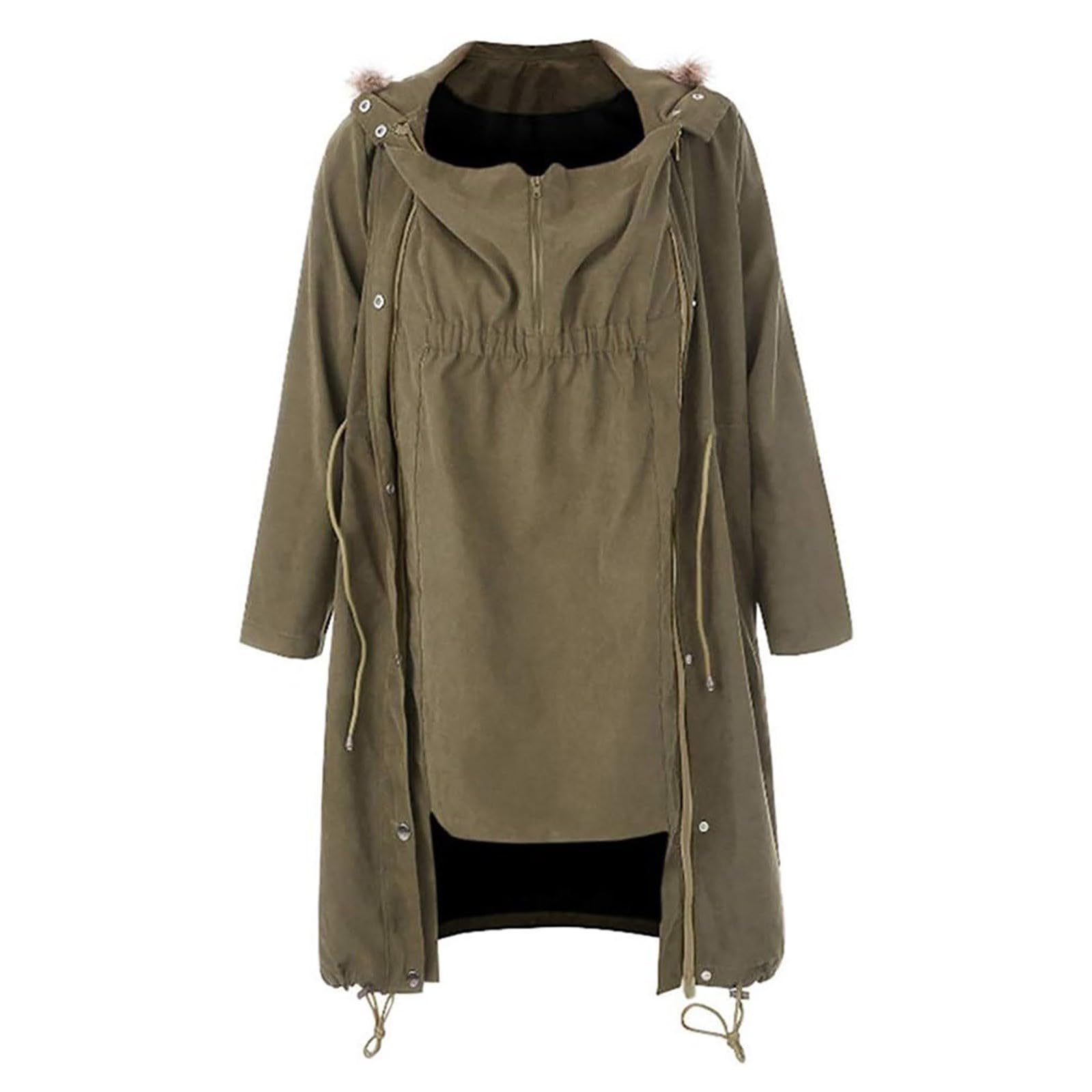 Umstandsjacke Tragejacke Winter - Freizeitjacke Damen Sportlich | Winter - Outdoorjacke Wasserdicht Atmungsaktiv Lang Windjacke Leicht Winter Daunenjacke Warm Damenjacke Arbeitsjacke