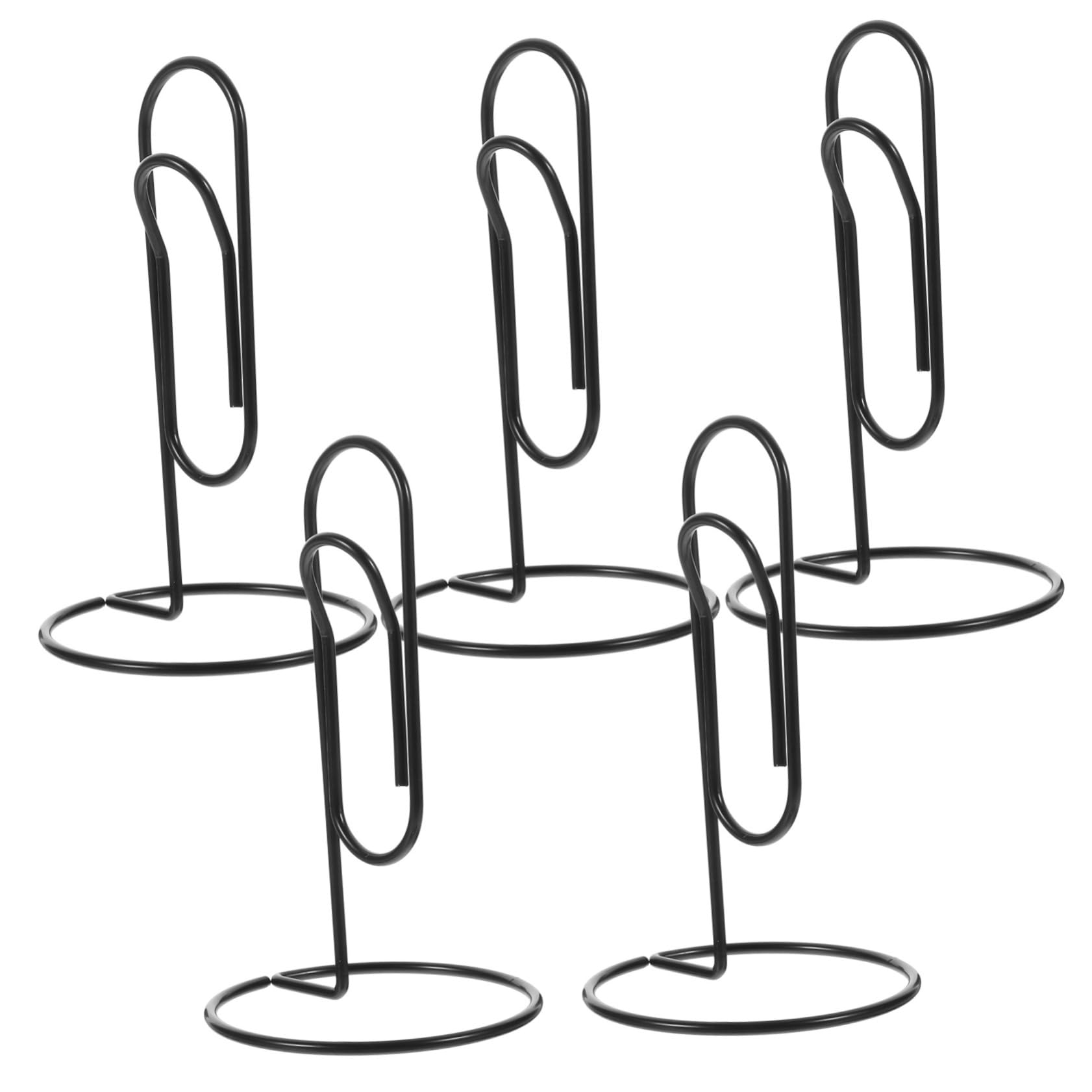 VINTORKY 5pcs Large Paper Clips with Holder for Organizing Notes Multi-Purpose Desktop Memo Clips for Office Classroom and Home Use Black