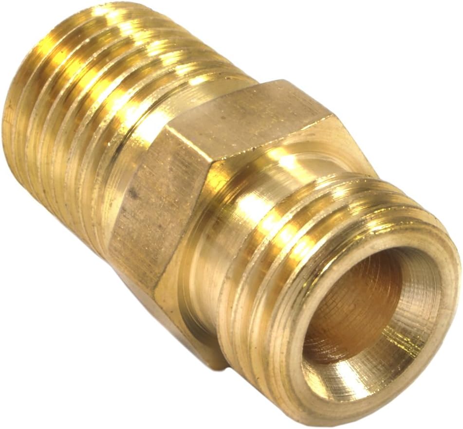 Forney 75537 Brass Fitting, Ball End Adapter with Ball Socket, 1/4-Inch Male NPT to 1/4-Inch Male NPS