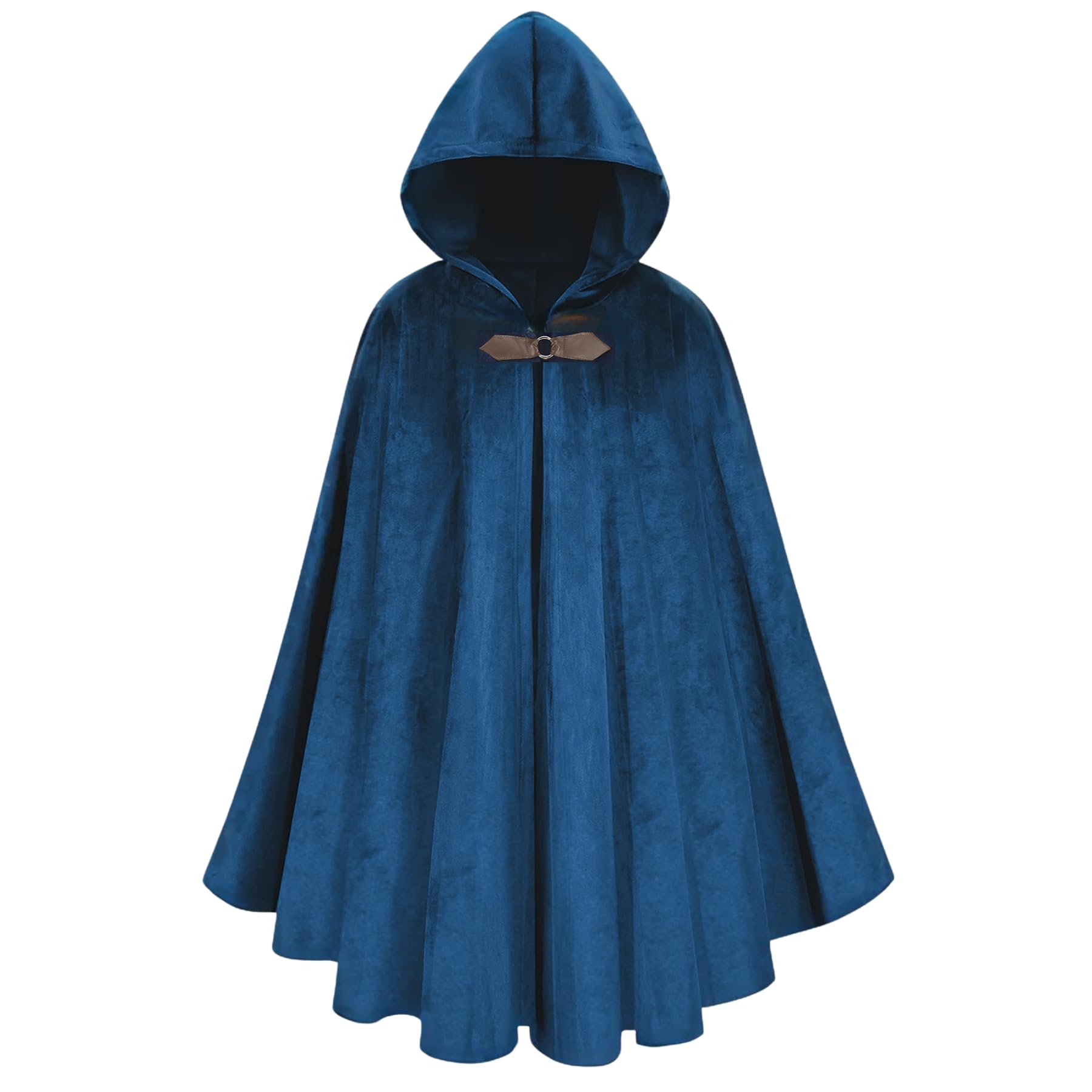 maxToonrain Medieval Costume with Hood Northern Knight Renaissance Hooded Cloak Vintage Gothic Witch Wizard Victorian Halloween Fancy Dress Costume (Blue,102cm-Men)