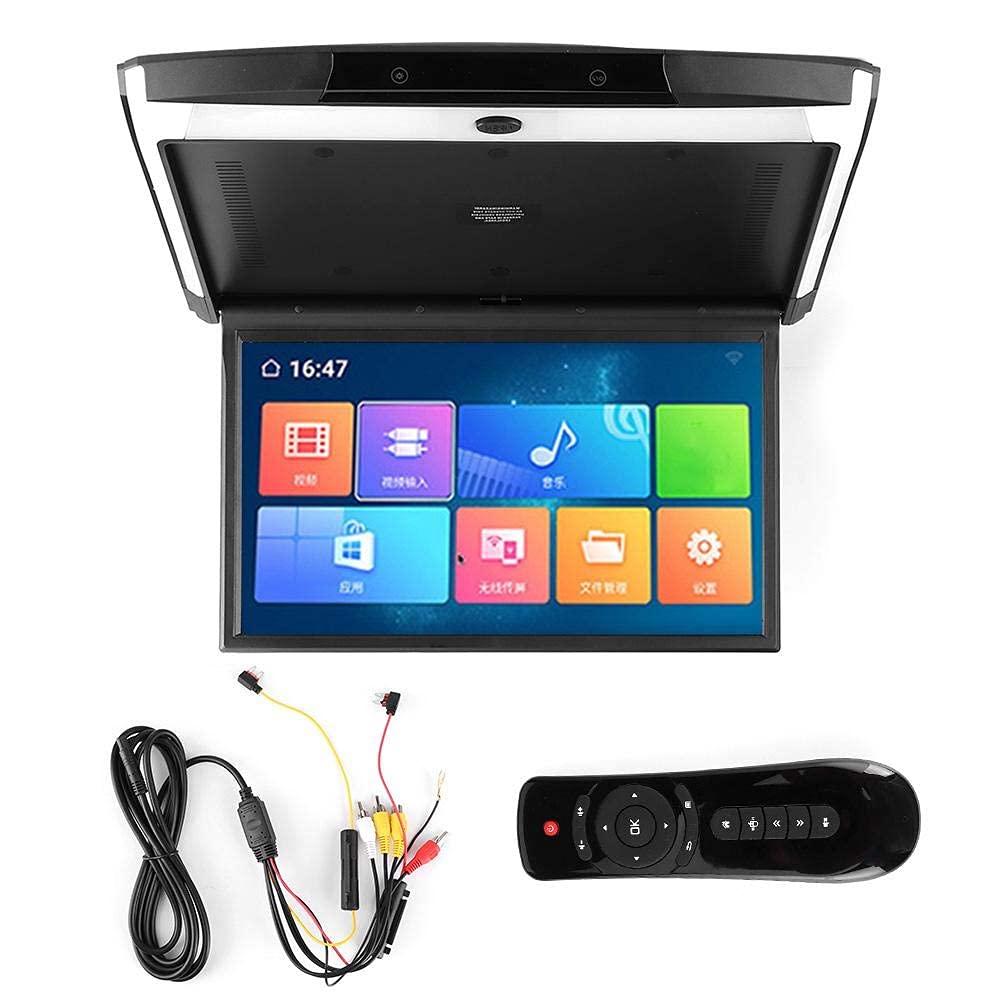 Monitor ribaltabile, monitor tetto per lettore tetto per auto 17,3 pollici 1080P, TV Bluetooth WIFI HDMI USB SD FM MP5 altoparlante, per Android 8.1