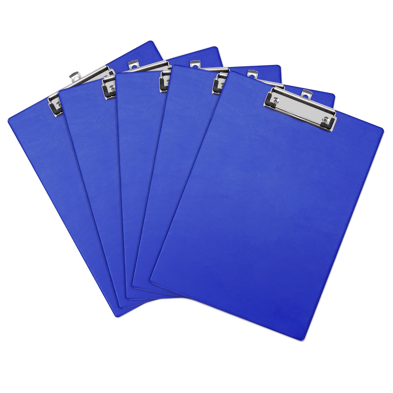 Clipboards A4 Writing Clip Boards Personal Organiser for School, Office, Work Heavy Duty Clips and Rubber Grips 6/12 Packs Red, Blue, Black or Mixed Colours (Blue, 6 Pack)