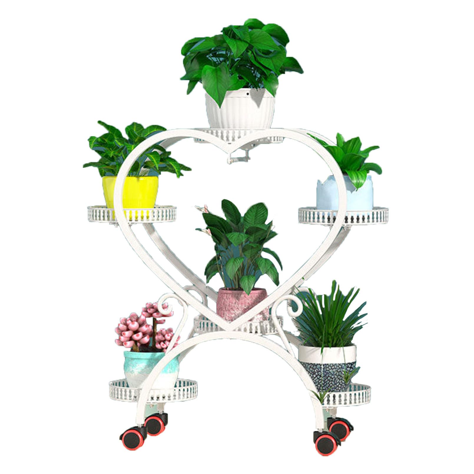 Support pour 6 pots de fleurs étagère à plantes intérieur extérieur jardin métal