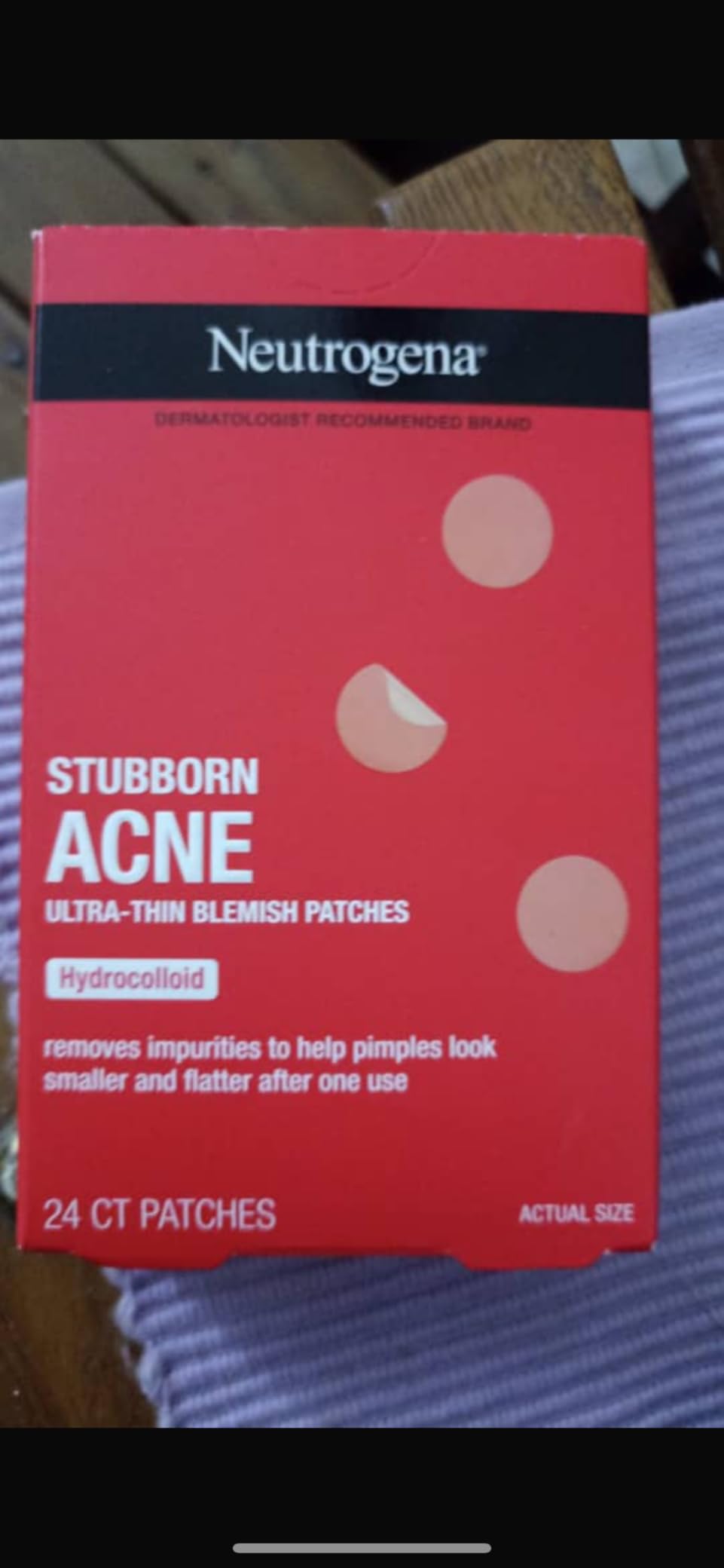 Kenvue Neutrogena Stubborn Acne Ultra-Thin Patches for Acne-Prone Skin - Hydrocolloid Overnight Blemish Patch for Clear Skin, 24 Patches