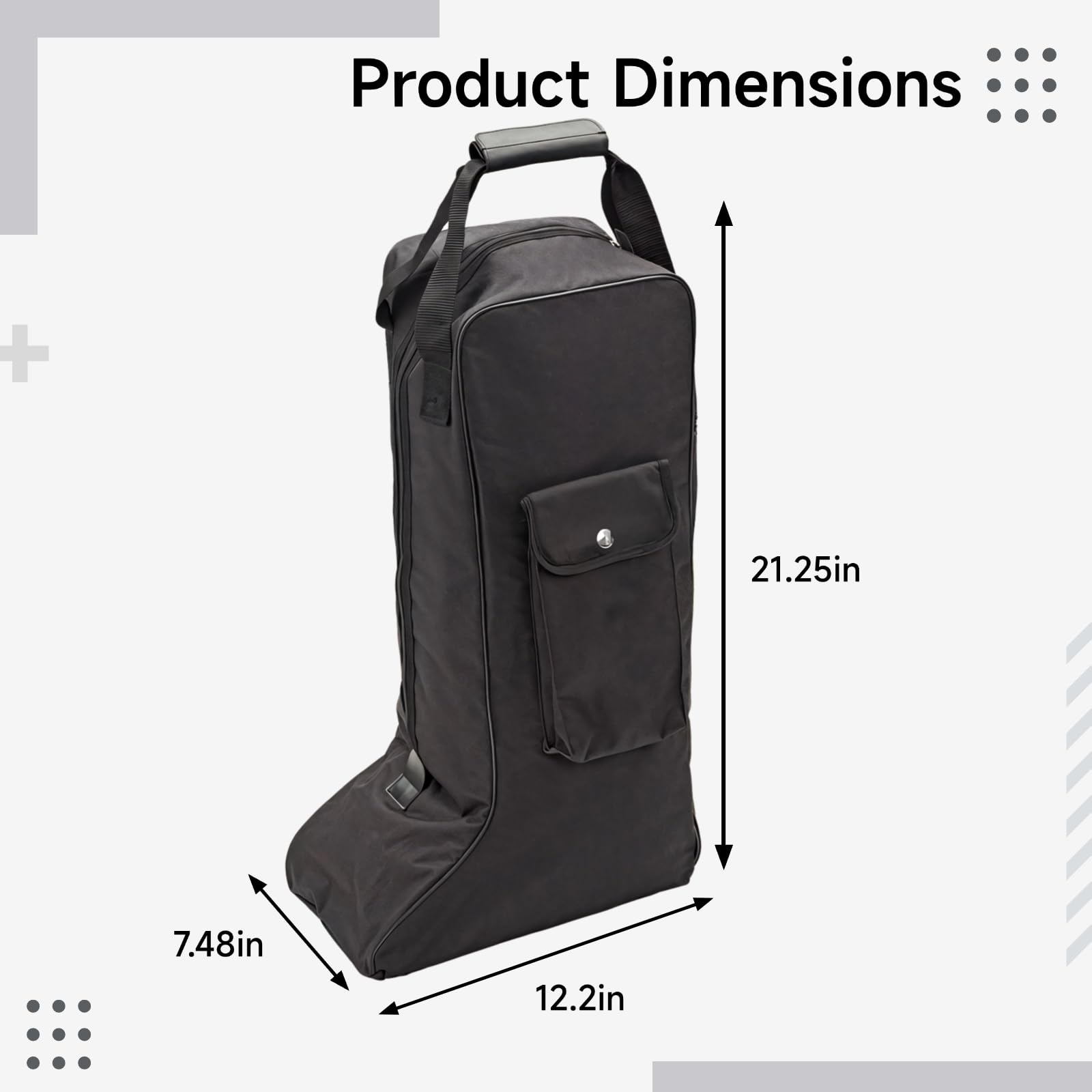 Bolsa para botas de vaquero, bolsa de almacenamiento de botas de tela Oxford y bolsa de viaje con asas, broche de metal y bolsillo frontal, para guardar y transportar botas